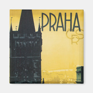 Vintage Praha Poster Magnet