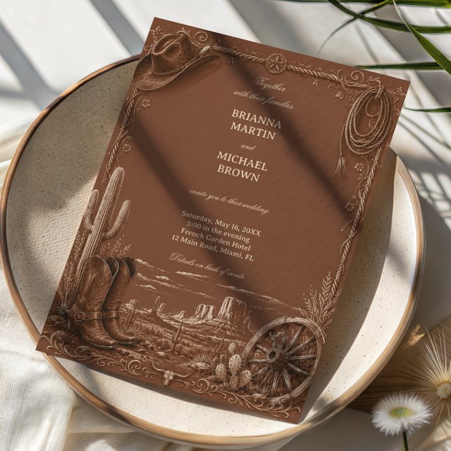 Vintage Prairie Frontier Rustic Invitation (Creator Uploaded)