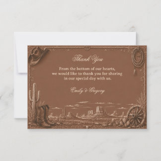 Vintage Prairie Rustic Thank You Card