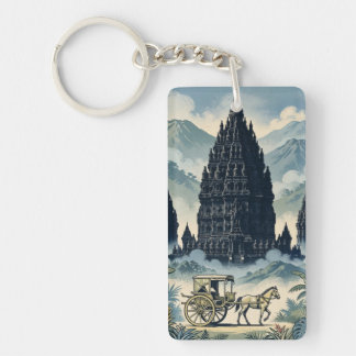 Vintage Prambanan Hindu Temple Java Indonesia Key Ring