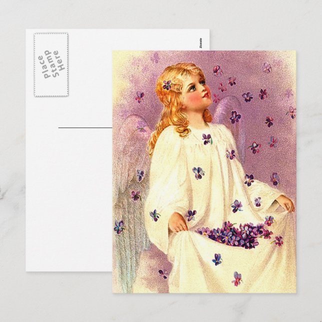 Vintage Praying Angel Religious Easter Holiday Postcard (Front/Back)
