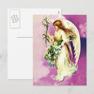 Vintage Praying Angel Religious Easter Holiday Postcard