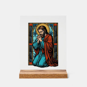 Vintage Praying Religious Figure Vector Shirt Desi Acrylic Sign