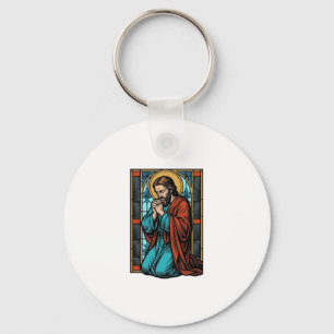 Vintage Praying Religious Figure Vector Shirt Desi Key Ring