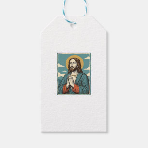 Vintage Praying Savior Religious Shirt Design_1 Gift Tags