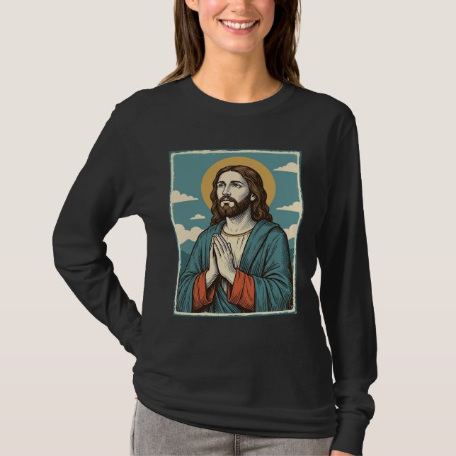 Vintage Praying Saviour Religious Shirt Design_1 (Front)