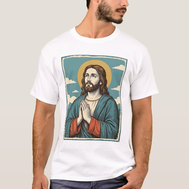 Vintage Praying Saviour Religious Shirt Design_1 (Front)