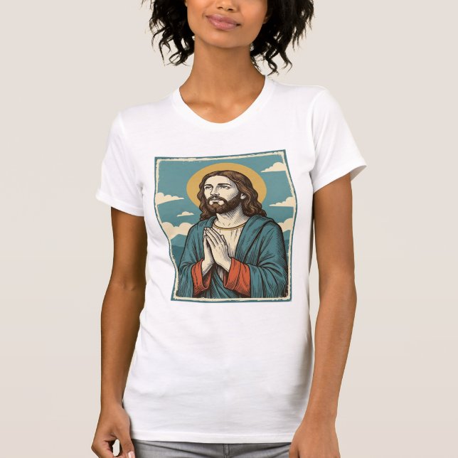 Vintage Praying Saviour Religious Shirt Design_1 (Front)