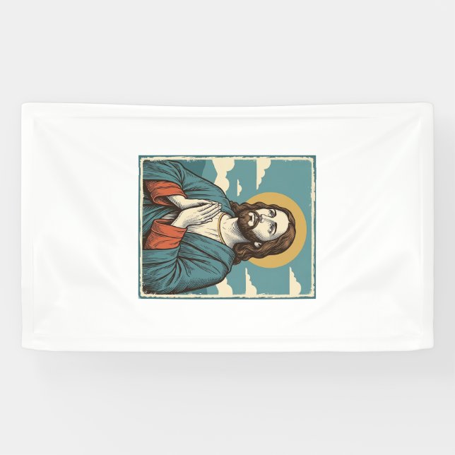 Vintage Praying Saviour Religious Shirt Design_1 Banner (Horizontal)