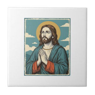 Vintage Praying Saviour Religious Shirt Design_1 Tile