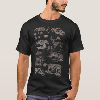 Vintage Prehistoric Animals Skeletons and Fossils T-Shirt