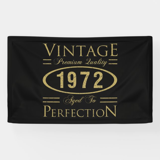 Vintage Premium 1972 50th Birthday Banner (Horizontal)