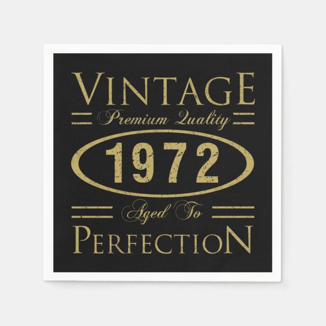 Vintage Premium 1972 50th Birthday Napkin (Front)
