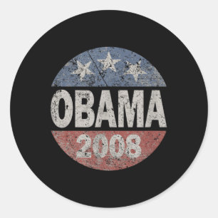 Vintage President Barack Obama 2008 Campaign  Classic Round Sticker