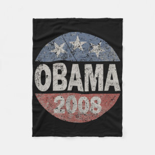 Vintage President Barack Obama 2008 Campaign Fleece Blanket