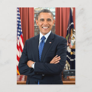 Vintage President Barack Obama Portrait Postcard