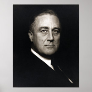 Vintage President Franklin D. Roosevelt Portrait Poster