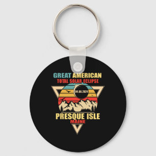 Vintage Presque Isle Maine Total Solar Eclipse 202 Key Ring