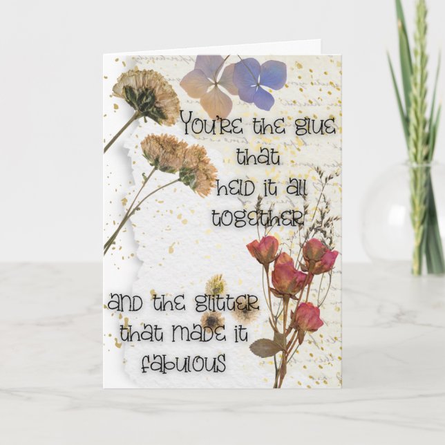 Vintage Pressed Flower Mother's Day Card (Front)