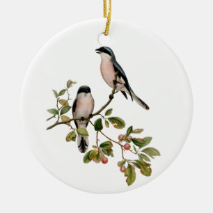 Vintage Pretty Birds on a Branch Ceramic Tree Decoration