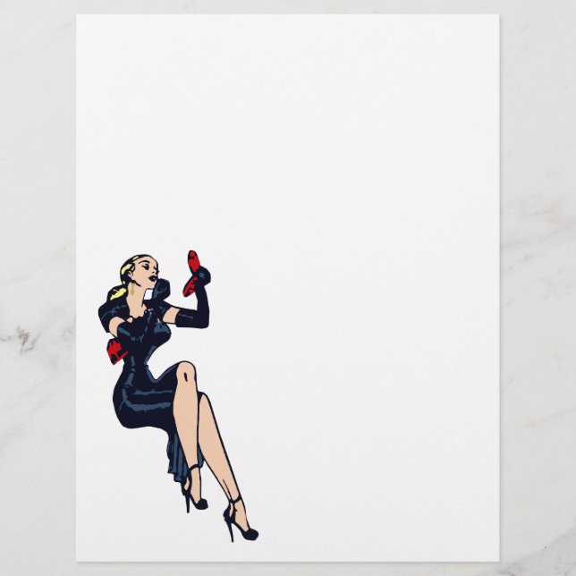 Vintage Pretty Blonde Retro Glamour Girl Pinup Flyer (Front)