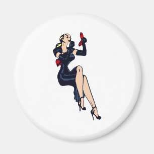 Vintage Pretty Blonde Retro Glamour Girl Pinup Magnet