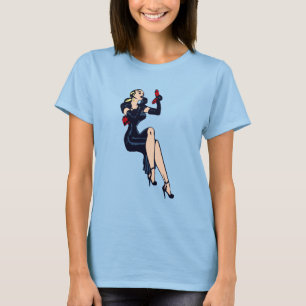 Vintage Pretty Blonde Retro Glamour Girl Pinup T-Shirt
