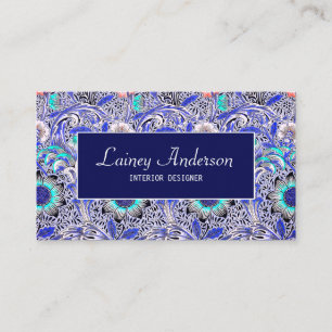 Vintage pretty Blue William Morris floral pattern Business Card