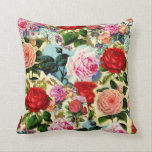 Vintage Pretty Chic Floral Rose Garden Collage Cushion<br><div class="desc">Really beautiful floral collage designed using a selection of antique vintage illustrations of roses and other flowers,  courtesy of The Graphics Fairy. Image available on various gifts and products.</div>