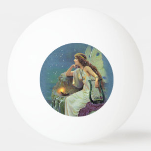 Vintage Pretty Fairy Fae Harp Candle Ocean Ping Pong Ball