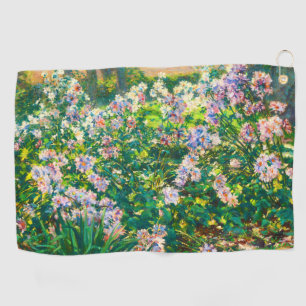 Vintage pretty flowers Windflowers illustration Golf Towel