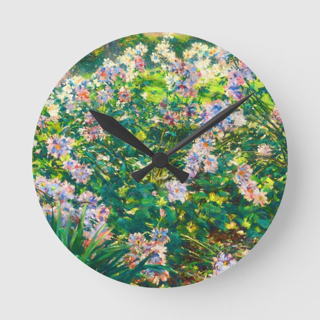 Vintage pretty flowers Windflowers illustration Round Clock (Front)