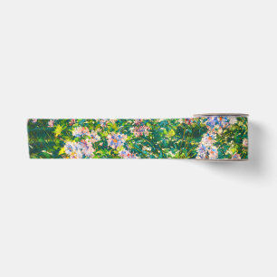 Vintage pretty flowers Windflowers illustration Satin Ribbon