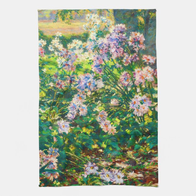 Vintage pretty flowers Windflowers illustration Tea Towel (Vertical)