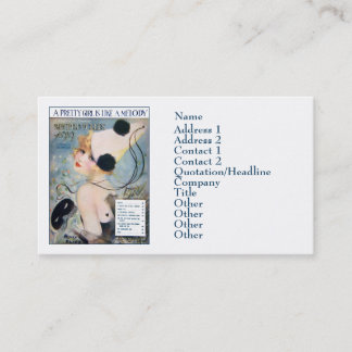 Vintage Pretty Girl is Like a Melody Business Card