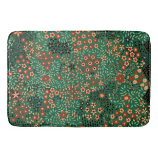 Vintage pretty Japanese floral pattern Bath Mat