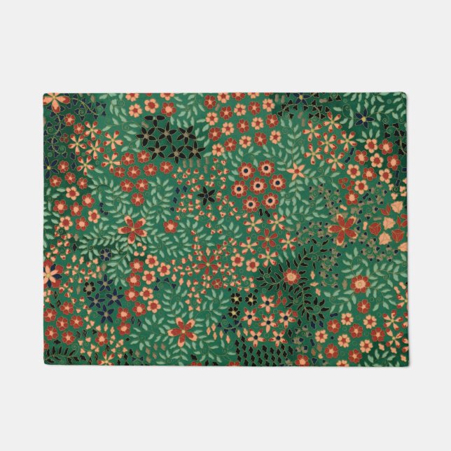 Vintage pretty Japanese floral pattern Doormat (Front)
