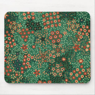 Vintage pretty Japanese floral pattern Mouse Mat