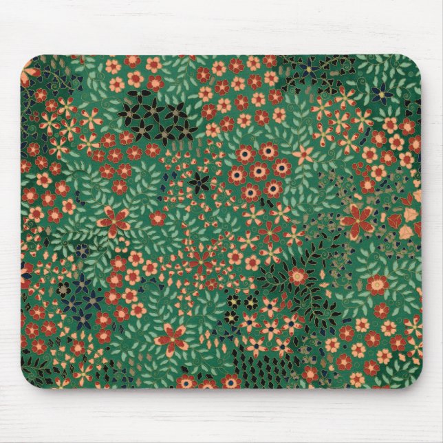 Vintage pretty Japanese floral pattern Mouse Mat (Front)