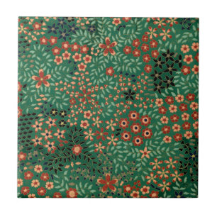 Vintage pretty Japanese floral pattern Tile