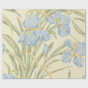 Vintage pretty purple blue iris flower pattern wrapping paper