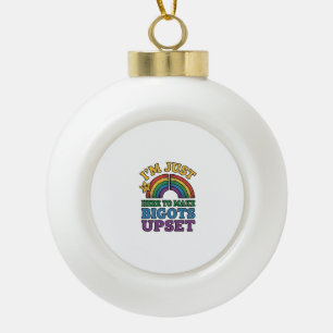 Vintage Pride Bigots Upset Rainbow Shirt Design_1 Ceramic Ball Christmas Ornament