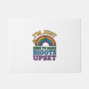 Vintage Pride Bigots Upset Rainbow Shirt Design_1 Doormat