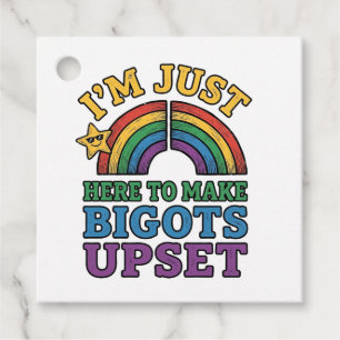 Vintage Pride Bigots Upset Rainbow Shirt Design_1 Favour Tags