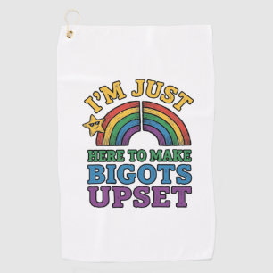 Vintage Pride Bigots Upset Rainbow Shirt Design_1 Golf Towel