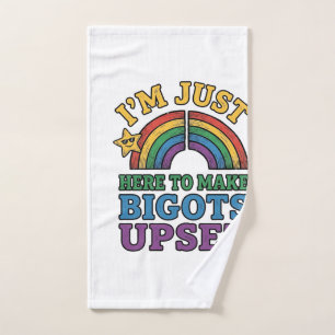 Vintage Pride Bigots Upset Rainbow Shirt Design_1 Hand Towel