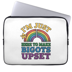 Vintage Pride Bigots Upset Rainbow Shirt Design_1 Laptop Sleeve