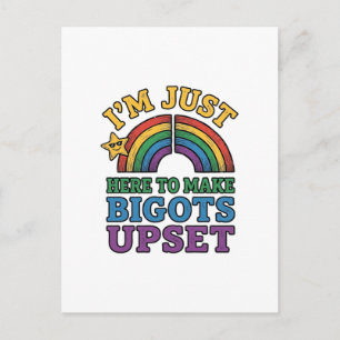 Vintage Pride Bigots Upset Rainbow Shirt Design_1 Postcard
