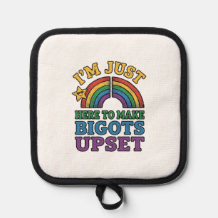 Vintage Pride Bigots Upset Rainbow Shirt Design_1 Pot Holder