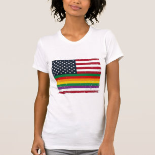 Vintage Pride Flag Distressed Vector Shirt Design_